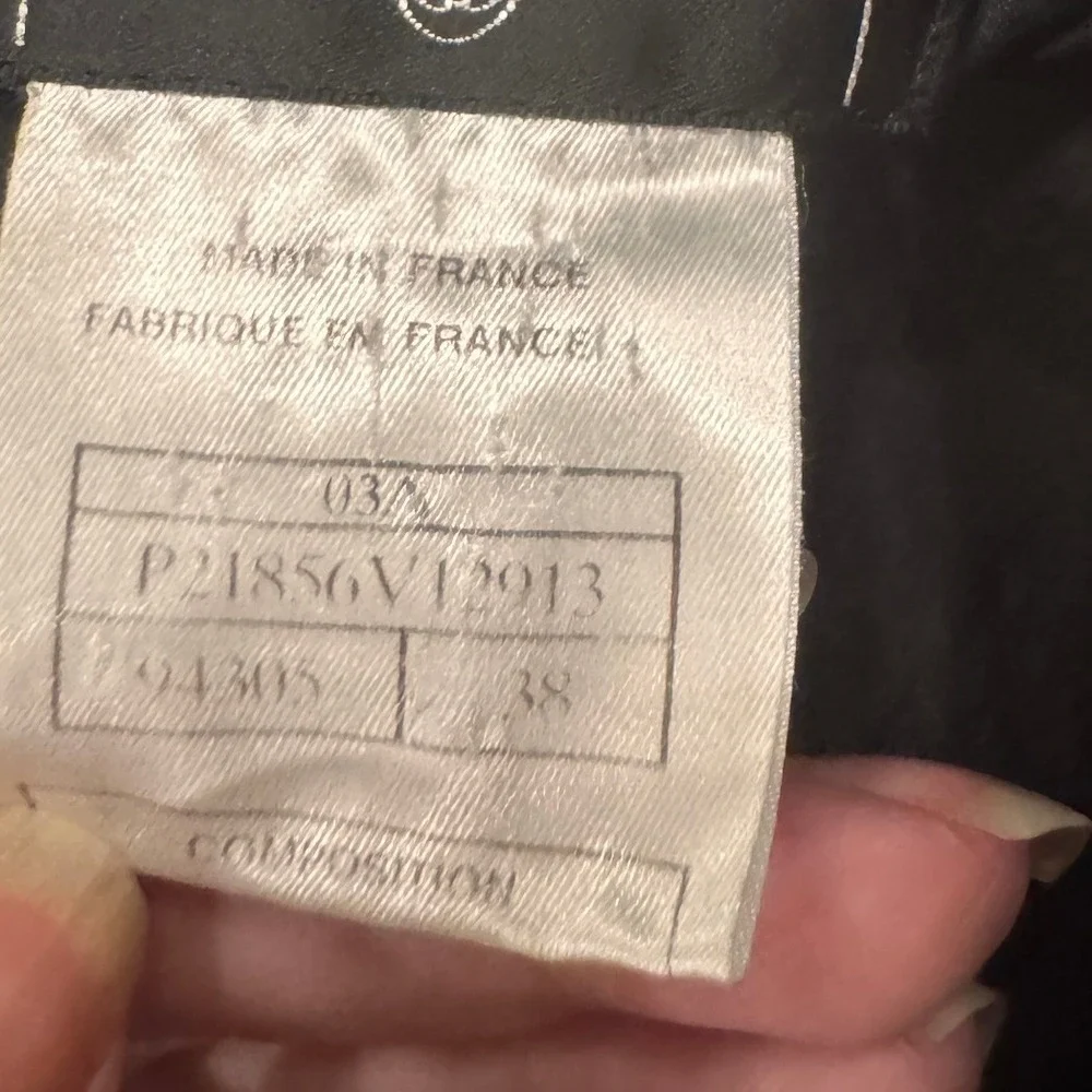 Chanel Tweed Black Wool Silk Lined Pencil Skirt Vintage Size 38 P21856